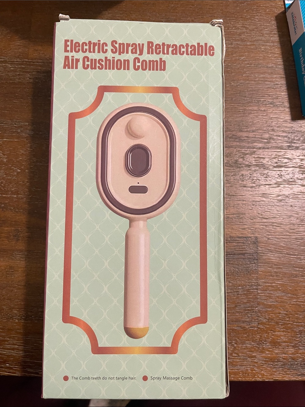 NWT Electric Spray Retractable Air Cushion Comb - Pink